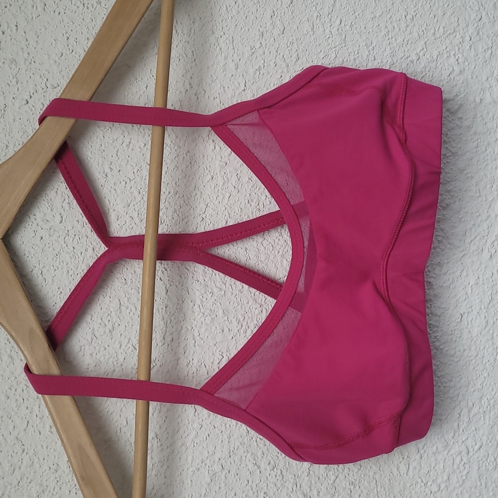 Lululemon Athletica Pink Spaghetti Strap Sports Bra; Size ? Small ?